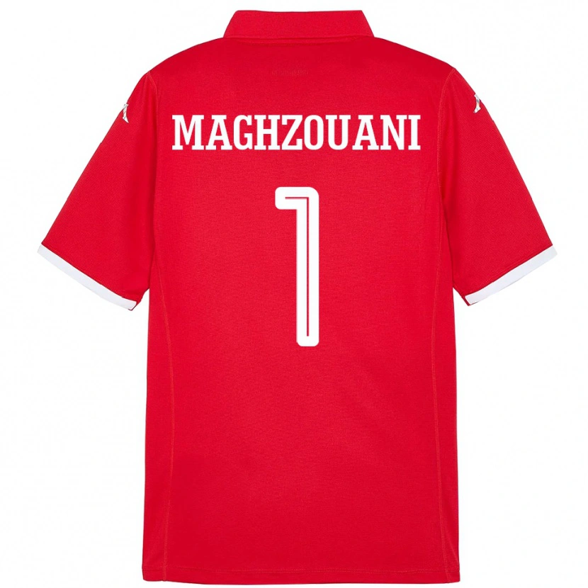 Danxen Femme Maillot Tunisie Wassim Maghzouani #1 Rouge Tenues Domicile 24-26 T-Shirt