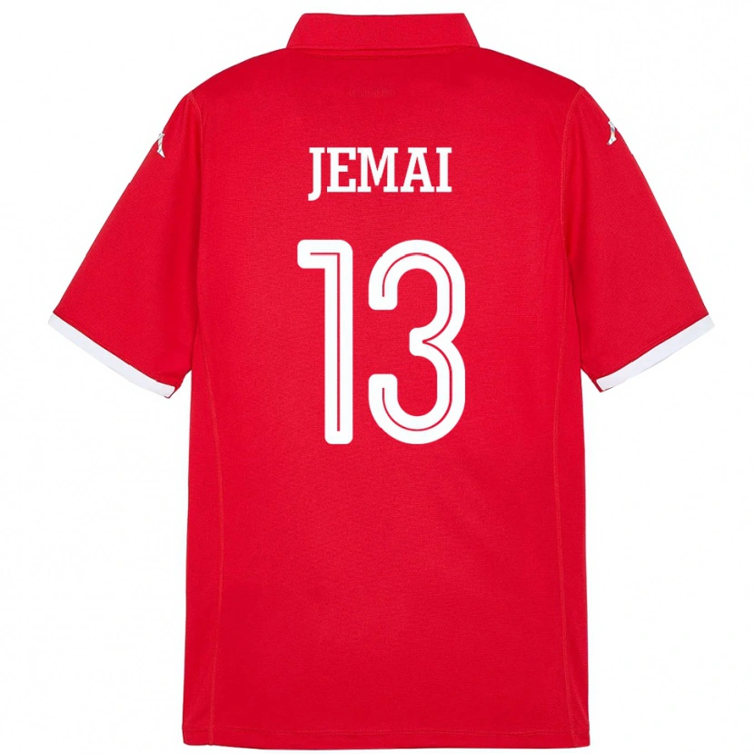 Danxen Femme Maillot Tunisie Yasmine Jemai #13 Rouge Tenues Domicile 24-26 T-Shirt