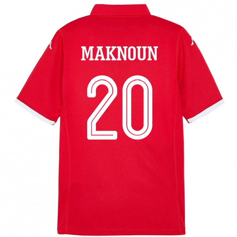 Danxen Femme Maillot Tunisie Leila Maknoun #20 Rouge Tenues Domicile 24-26 T-Shirt