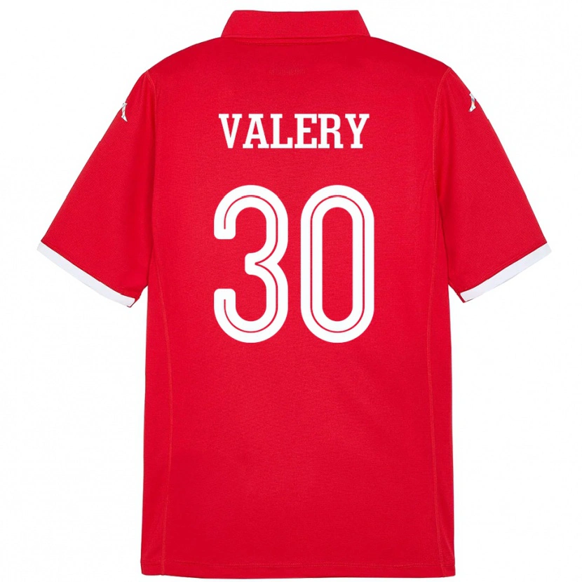 Danxen Femme Maillot Tunisie Yann Valery #30 Rouge Tenues Domicile 24-26 T-Shirt