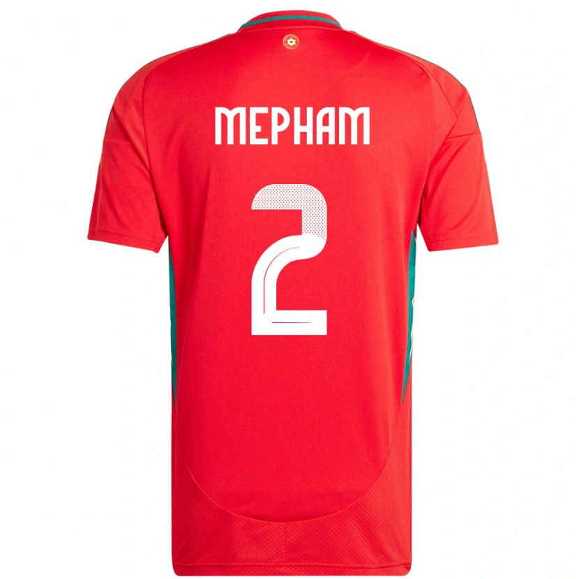Danxen Femme Maillot Pays De Galles Chris Mepham #2 Rouge Tenues Domicile 24-26 T-Shirt