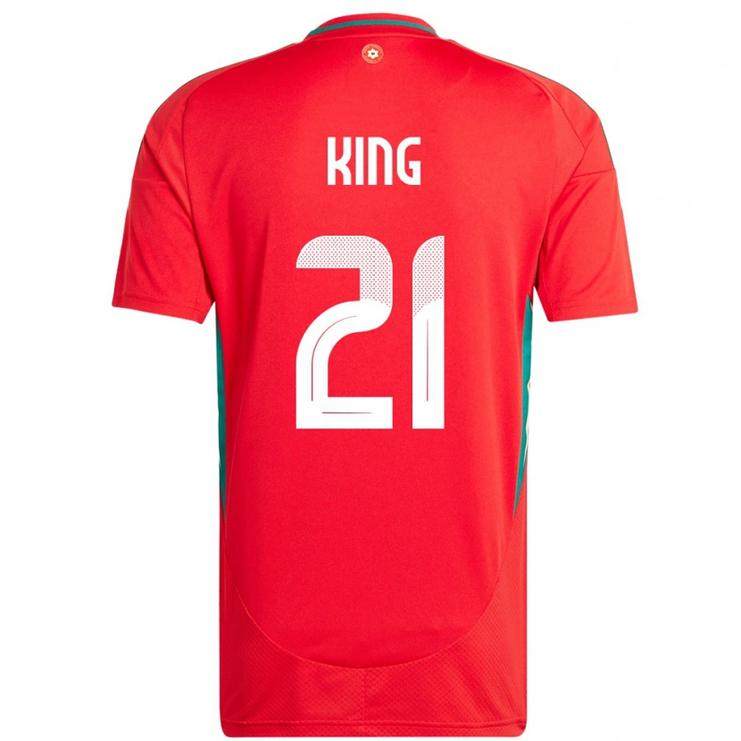 Danxen Femme Maillot Pays De Galles Tom King #21 Rouge Tenues Domicile 24-26 T-Shirt