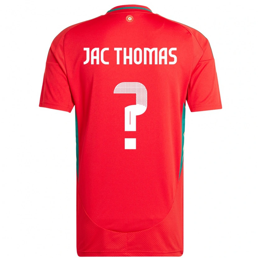 Danxen Femme Maillot Pays De Galles Jac Thomas #0 Rouge Tenues Domicile 24-26 T-Shirt