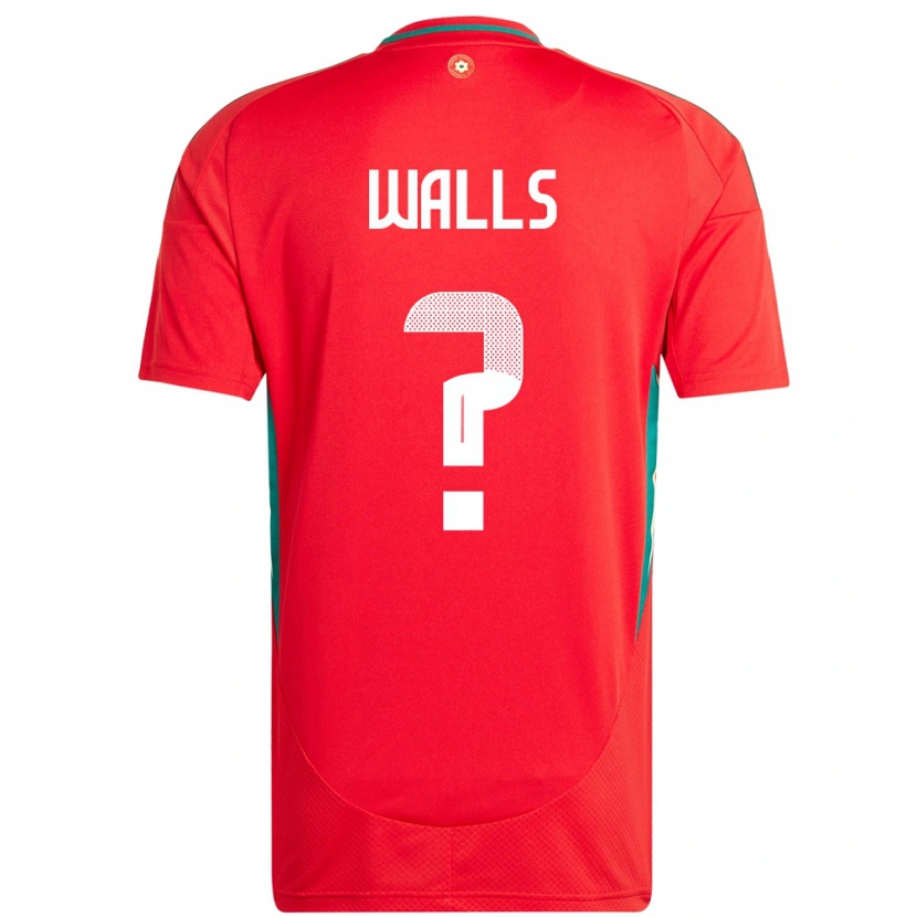 Danxen Femme Maillot Pays De Galles Archie Walls #0 Rouge Tenues Domicile 24-26 T-Shirt