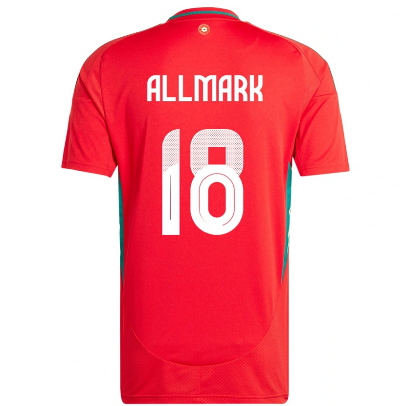 Danxen Femme Maillot Pays De Galles Hayden Allmark #18 Rouge Tenues Domicile 24-26 T-Shirt