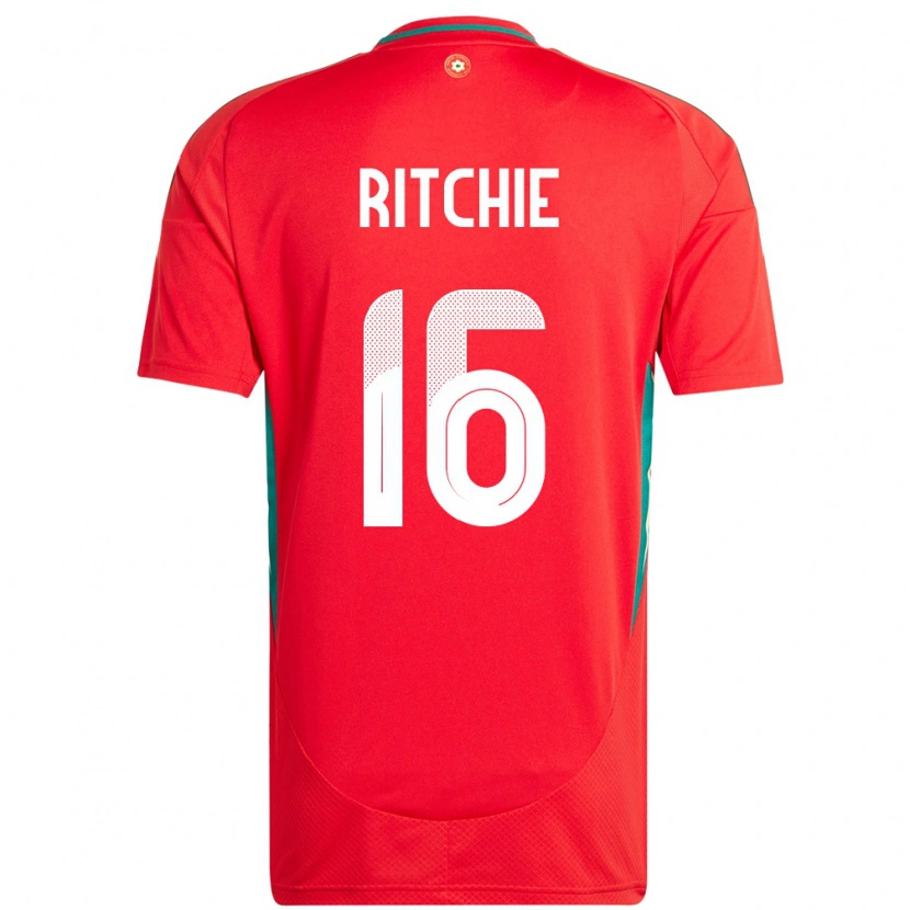 Danxen Femme Maillot Pays De Galles Amelia Ritchie #16 Rouge Tenues Domicile 24-26 T-Shirt