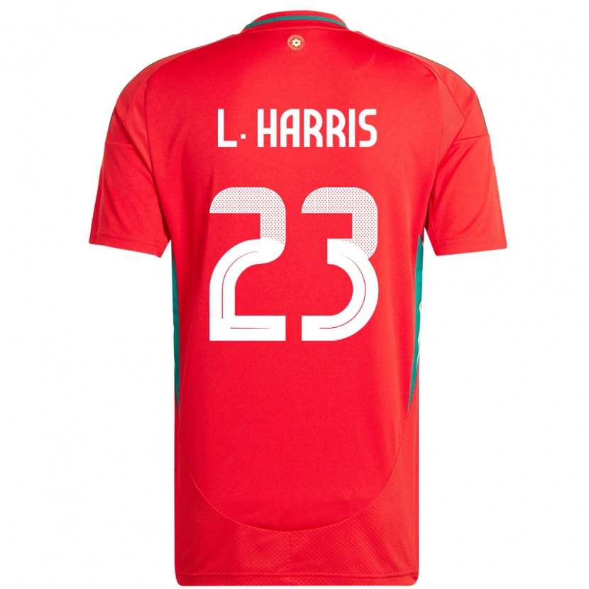 Danxen Femme Maillot Pays De Galles Luke Harris #23 Rouge Tenues Domicile 24-26 T-Shirt