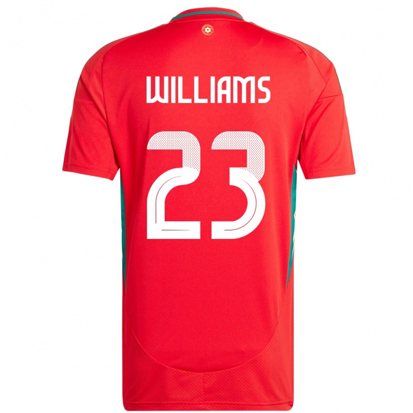 Danxen Femme Maillot Pays De Galles Chloe Williams #23 Rouge Tenues Domicile 24-26 T-Shirt