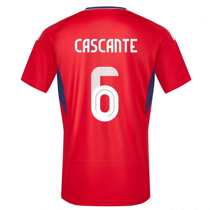 Danxen Femme Maillot Costa Rica Julio Cascante #6 Rouge Tenues Domicile 24-26 T-Shirt