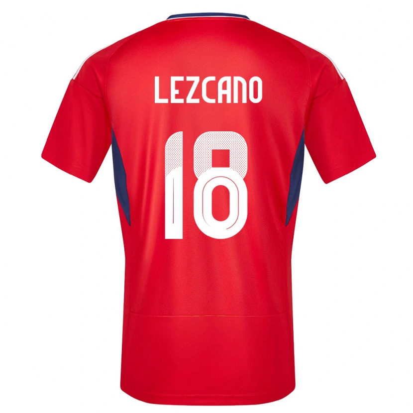 Danxen Femme Maillot Costa Rica Alexandre Lezcano #18 Rouge Tenues Domicile 24-26 T-Shirt