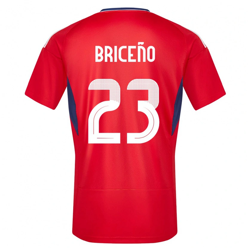Danxen Femme Maillot Costa Rica Kevin Briceño #23 Rouge Tenues Domicile 24-26 T-Shirt