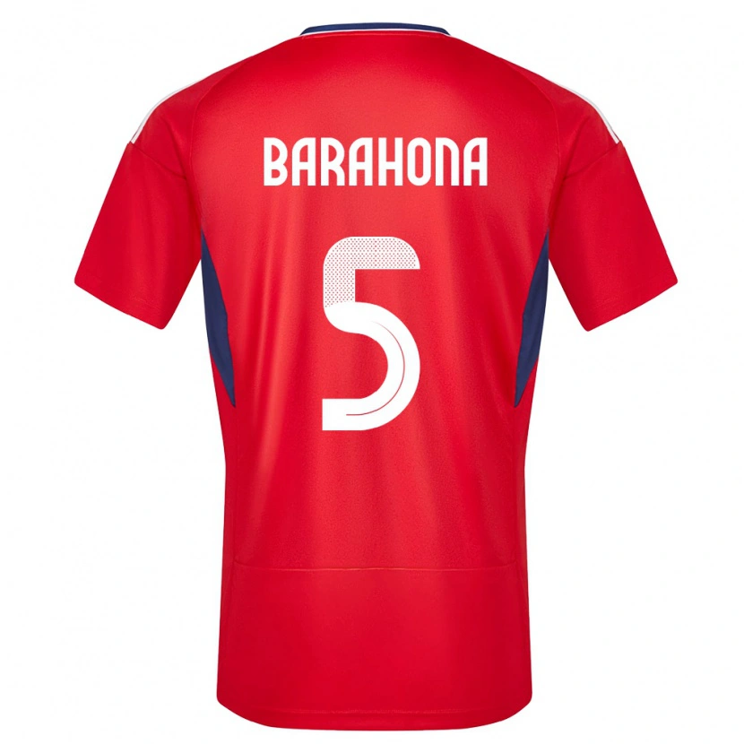 Danxen Femme Maillot Costa Rica Alberth Barahona #5 Rouge Tenues Domicile 24-26 T-Shirt
