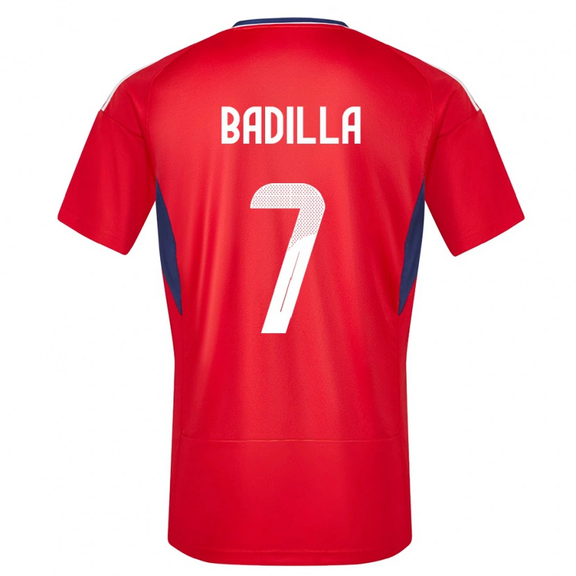 Danxen Femme Maillot Costa Rica Isaac Badilla #7 Rouge Tenues Domicile 24-26 T-Shirt