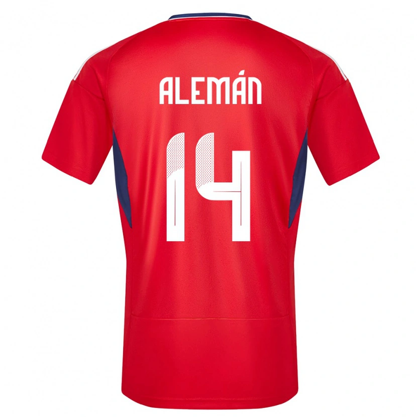 Danxen Femme Maillot Costa Rica Jeremy Alemán #14 Rouge Tenues Domicile 24-26 T-Shirt