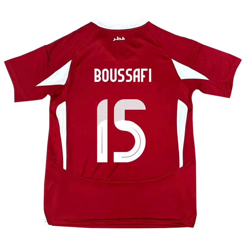 Danxen Femme Maillot Qatar Rabh Boussafi #15 Rouge Tenues Domicile 24-26 T-Shirt