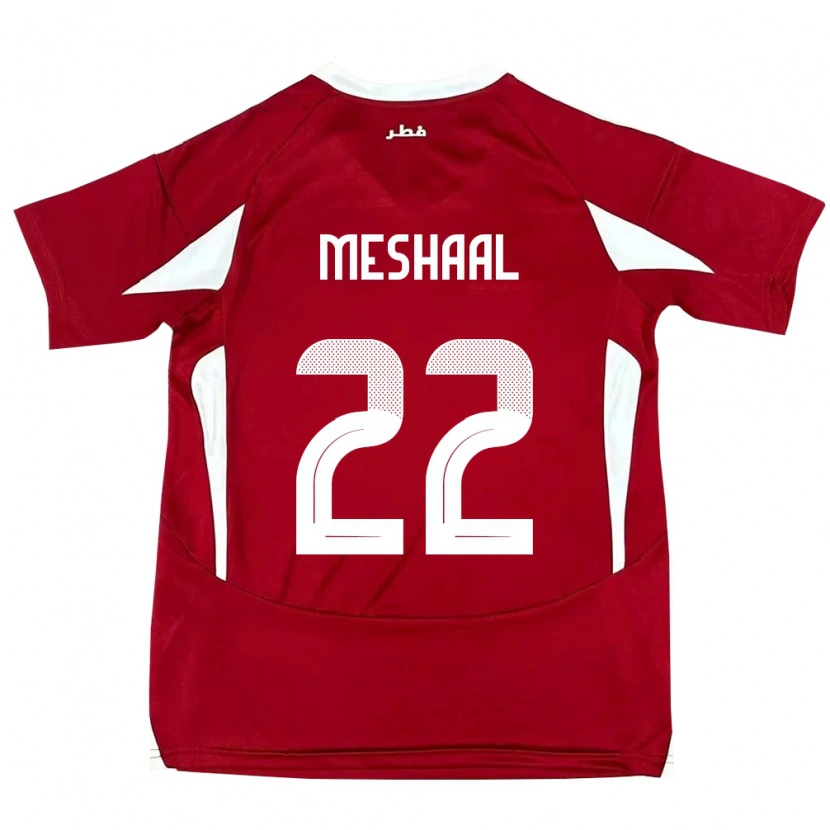 Danxen Femme Maillot Qatar Meshaal Barsham #22 Rouge Tenues Domicile 24-26 T-Shirt