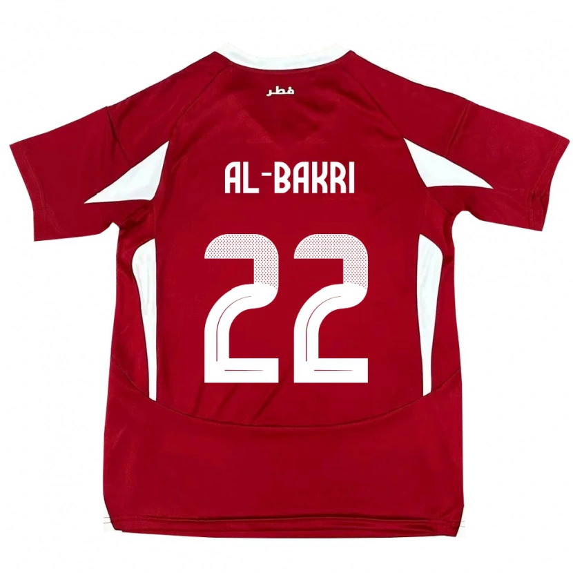 Danxen Femme Maillot Qatar Mohamed Al-Bakri #22 Rouge Tenues Domicile 24-26 T-Shirt
