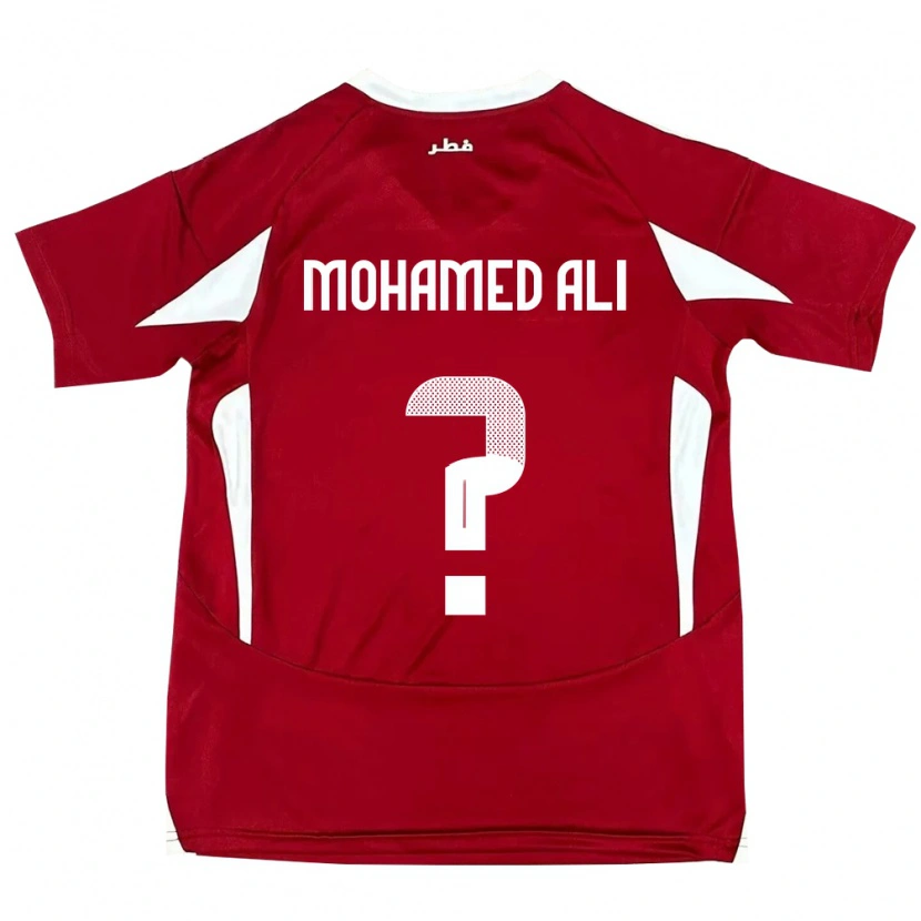 Danxen Femme Maillot Qatar Youssef Mohamed Ali #0 Rouge Tenues Domicile 24-26 T-Shirt