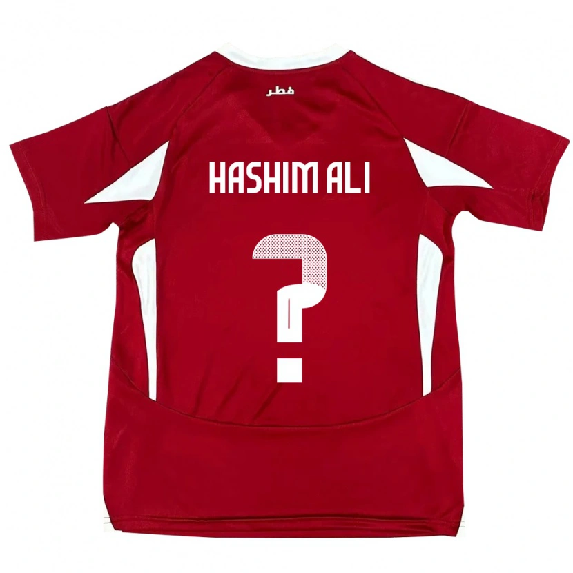 Danxen Femme Maillot Qatar Hashim Ali #0 Rouge Tenues Domicile 24-26 T-Shirt