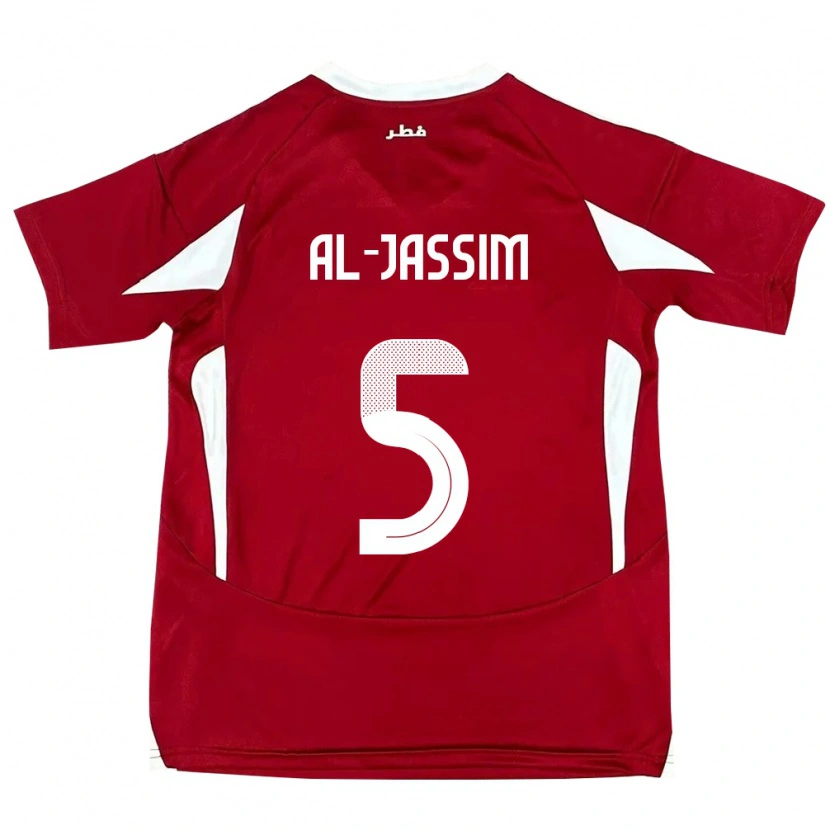 Danxen Femme Maillot Qatar Dana Al Jassim #5 Rouge Tenues Domicile 24-26 T-Shirt