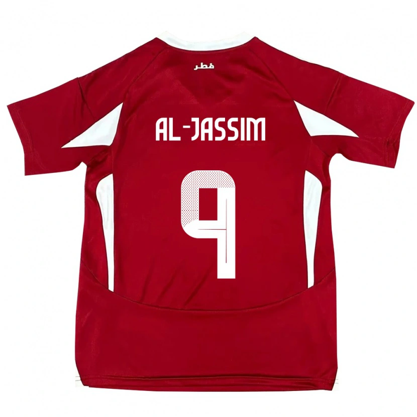 Danxen Femme Maillot Qatar Kholoud Al Jassim #9 Rouge Tenues Domicile 24-26 T-Shirt
