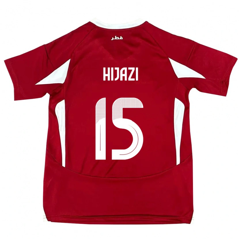 Danxen Femme Maillot Qatar Asalet Hijazi #15 Rouge Tenues Domicile 24-26 T-Shirt