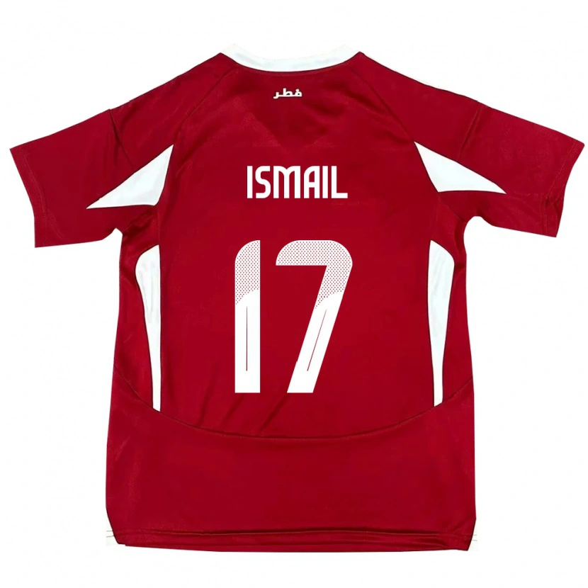 Danxen Femme Maillot Qatar Ismail Mohamad #17 Rouge Tenues Domicile 24-26 T-Shirt