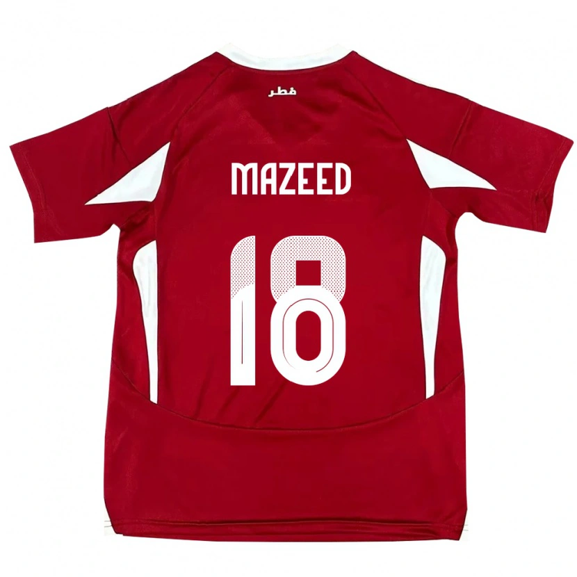 Danxen Femme Maillot Qatar Khalid Muneer Ali #18 Rouge Tenues Domicile 24-26 T-Shirt