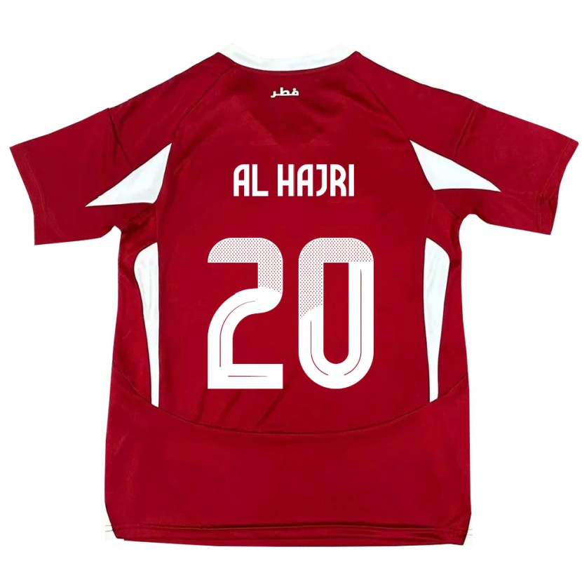 Danxen Femme Maillot Qatar Salem Al Hajri #20 Rouge Tenues Domicile 24-26 T-Shirt
