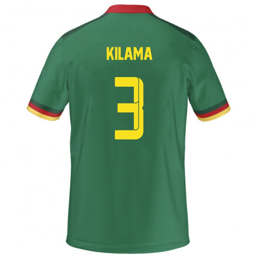 Danxen Femme Maillot Cameroun Guy-Marcelin Kilama #3 Vert Tenues Domicile 24-26 T-Shirt