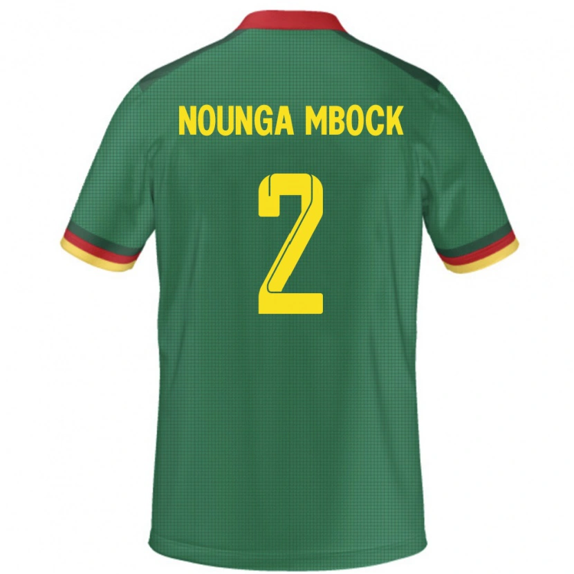 Danxen Femme Maillot Cameroun Eiffrel Hernandez Nounga Mbock #2 Vert Tenues Domicile 24-26 T-Shirt