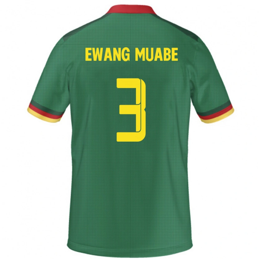 Danxen Femme Maillot Cameroun Ebong Ewang Muabe #3 Vert Tenues Domicile 24-26 T-Shirt