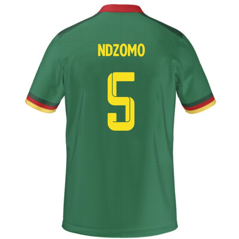 Danxen Femme Maillot Cameroun Barnabe Ndzomo #5 Vert Tenues Domicile 24-26 T-Shirt