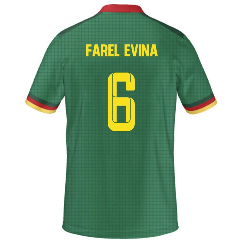 Danxen Femme Maillot Cameroun Sony Farel Evina #6 Vert Tenues Domicile 24-26 T-Shirt