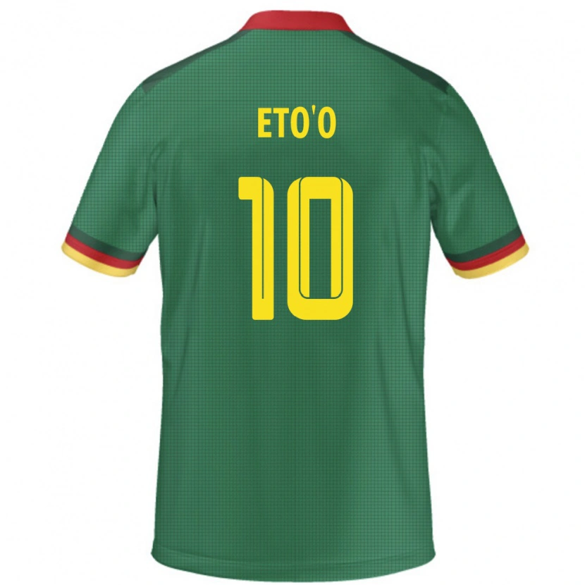 Danxen Femme Maillot Cameroun Etienne Eto'o #10 Vert Tenues Domicile 24-26 T-Shirt