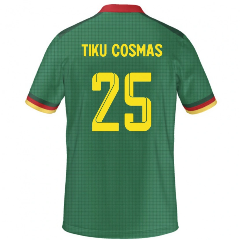 Danxen Femme Maillot Cameroun Ayuck Tiku Cosmas #25 Vert Tenues Domicile 24-26 T-Shirt