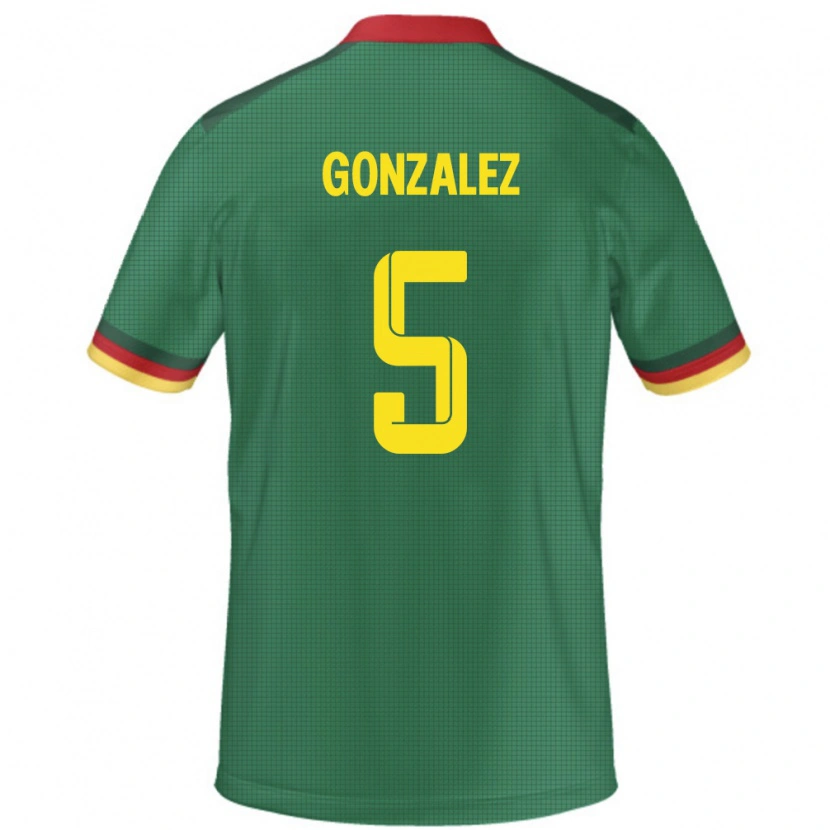 Danxen Femme Maillot Cameroun Oumar Gonzalez #5 Vert Tenues Domicile 24-26 T-Shirt
