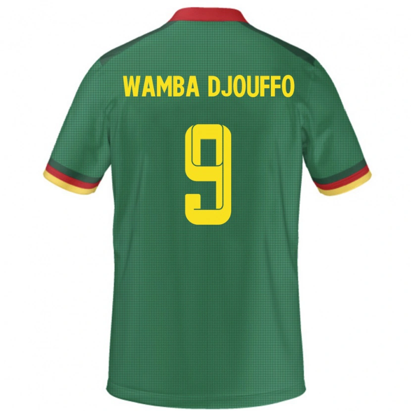 Danxen Femme Maillot Cameroun Leonel Wamba Djouffo #9 Vert Tenues Domicile 24-26 T-Shirt