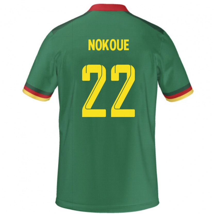 Danxen Femme Maillot Cameroun Bryan Djile Nokoue #22 Vert Tenues Domicile 24-26 T-Shirt