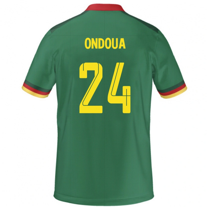 Danxen Femme Maillot Cameroun Gael Ondoua #24 Vert Tenues Domicile 24-26 T-Shirt