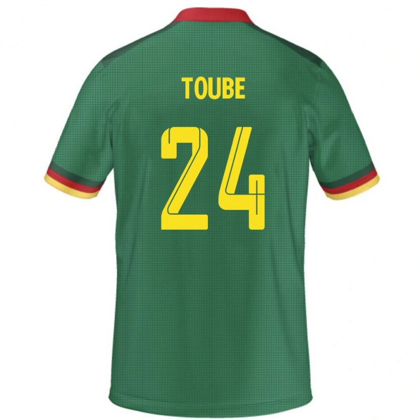 Danxen Femme Maillot Cameroun Godefroy Toube #24 Vert Tenues Domicile 24-26 T-Shirt
