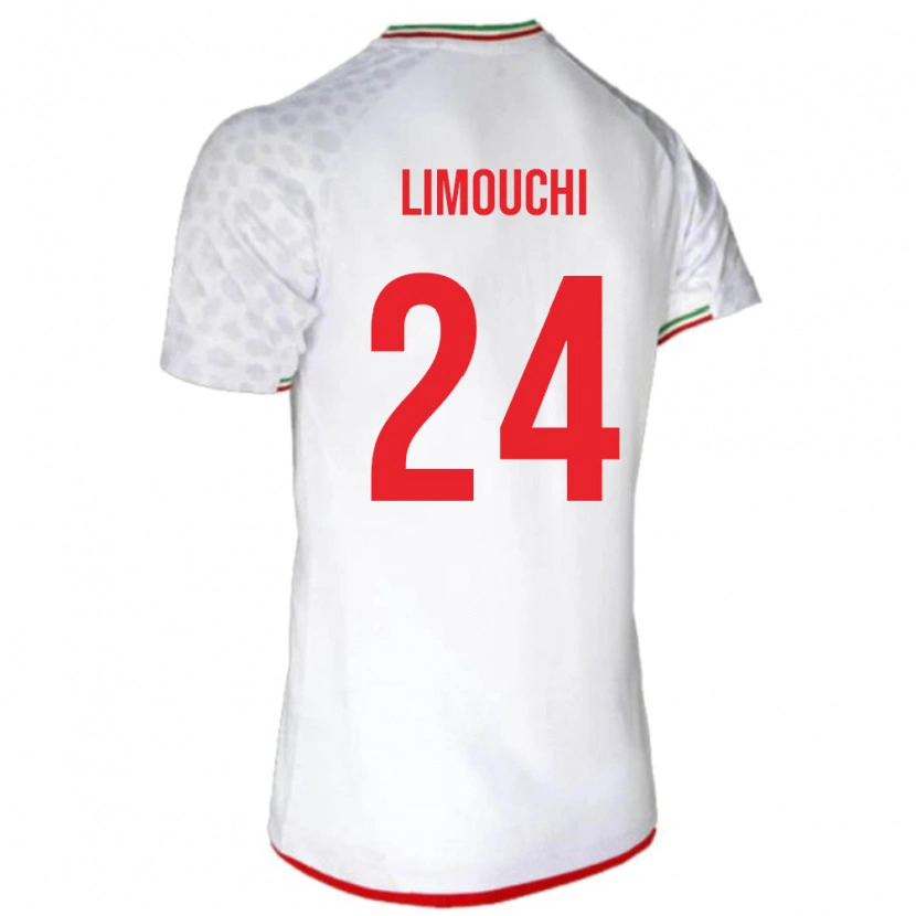 Danxen Femme Maillot Iran Mehdi Limouchi #24 Blanc Tenues Domicile 24-26 T-Shirt