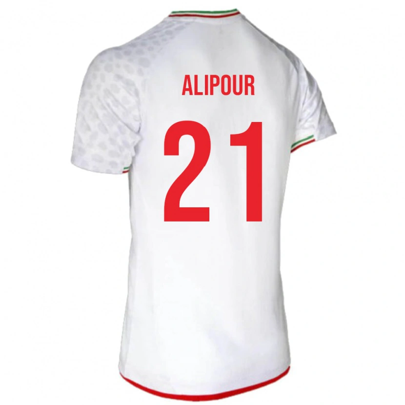 Danxen Femme Maillot Iran Mahan Alipour #21 Blanc Tenues Domicile 24-26 T-Shirt