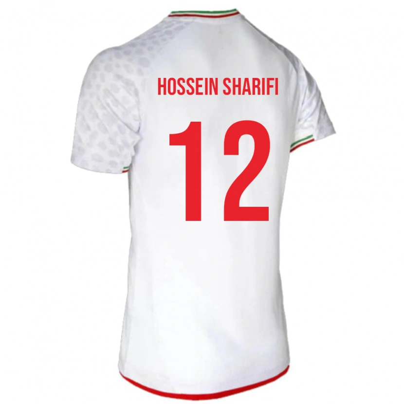 Danxen Femme Maillot Iran Mohammad Hossein Sharifi #12 Blanc Tenues Domicile 24-26 T-Shirt