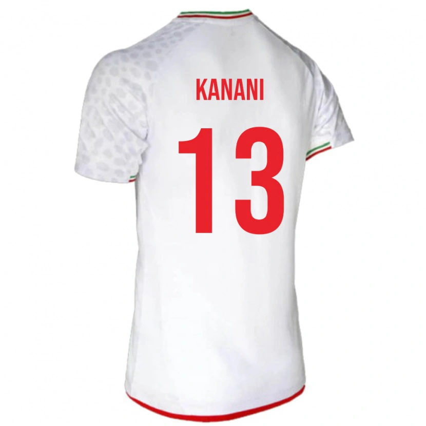 Danxen Femme Maillot Iran Hossein Kanani #13 Blanc Tenues Domicile 24-26 T-Shirt