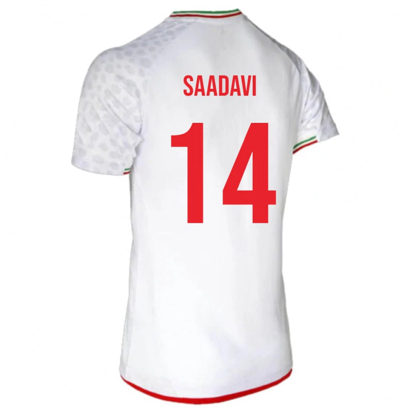 Danxen Femme Maillot Iran Zargham Saadavi #14 Blanc Tenues Domicile 24-26 T-Shirt