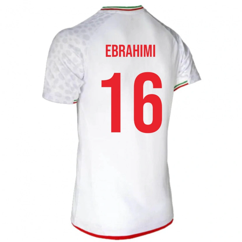 Danxen Femme Maillot Iran Omid Ebrahimi #16 Blanc Tenues Domicile 24-26 T-Shirt