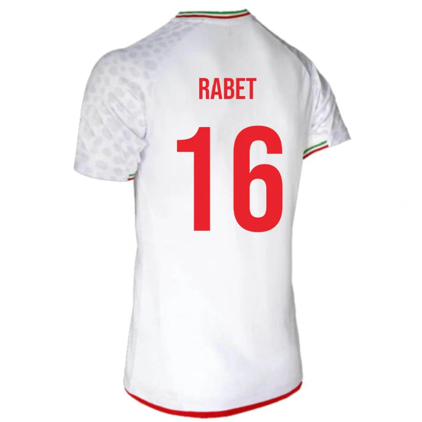 Danxen Femme Maillot Iran Fardin Rabet #16 Blanc Tenues Domicile 24-26 T-Shirt