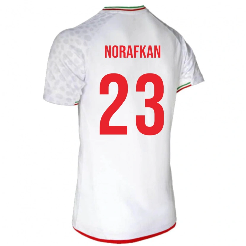 Danxen Femme Maillot Iran Omid Norafkan #23 Blanc Tenues Domicile 24-26 T-Shirt
