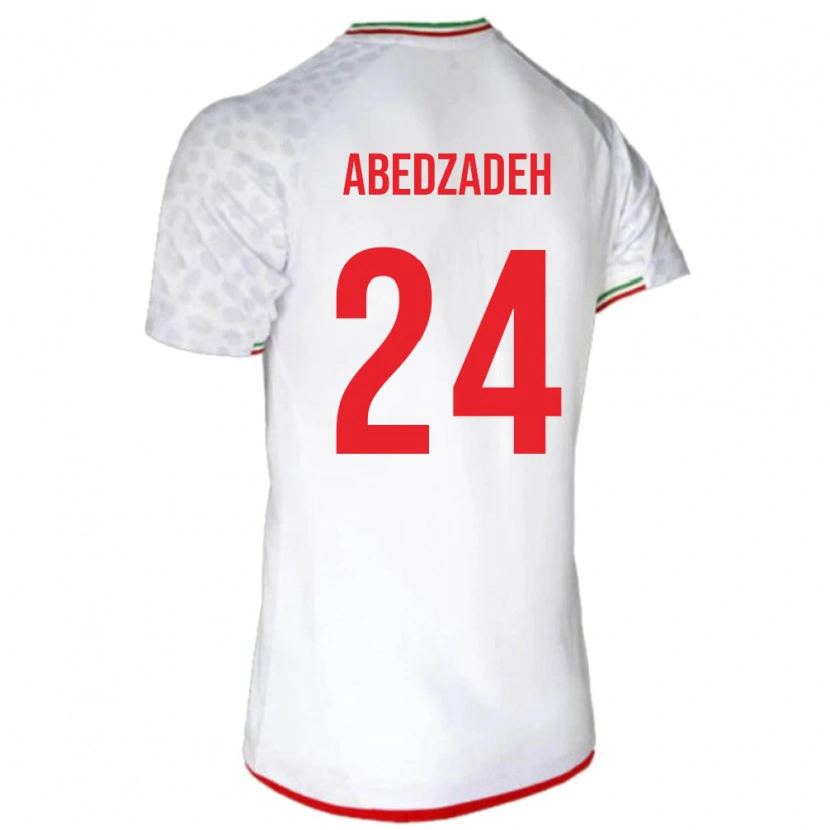 Danxen Femme Maillot Iran Amir Abedzadeh #24 Blanc Tenues Domicile 24-26 T-Shirt